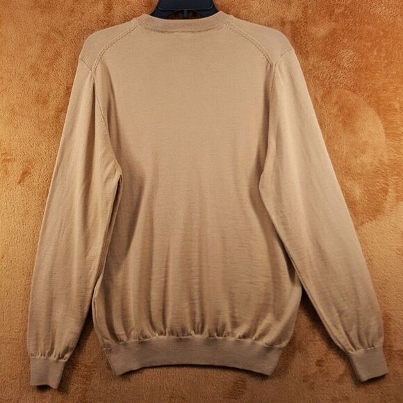 JOSHUA SANDERS Sweater Mens Medium Tan PIXEL Crew Smiley Face 100% Wool $351 - Picture 4 of 9